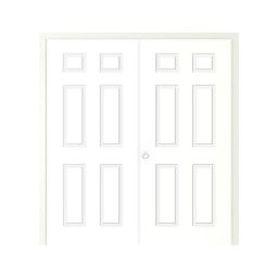 Steel 6-Panel Double Door Insulated Pre-Hung - (Right Inswing) - 72