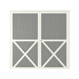 7\'W x 7\'H Double Wood Door, Lower X Style